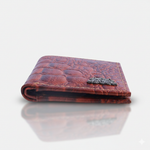 Load image into Gallery viewer, CROCO VERTICAL WALLET TAN