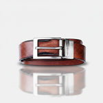 Load image into Gallery viewer, SILVER PLAIN BUCKLE HAMMERED TAN BELT