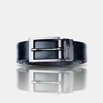 Load image into Gallery viewer, GLOSSY BLACK PLAIN BUCKLE CROCO DARK BROWN & BLACK BELT