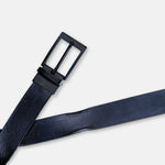 Load image into Gallery viewer, MATTE BLACK PLAIN BUCKLE HAMMERED BLUE BELT