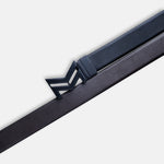 Load image into Gallery viewer, MATTE BLACK LOGO BUCKLE DARK BROWN & BLACK BELT