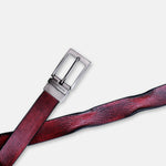 Load image into Gallery viewer, GREY PLAIN BUCKLE HAMMERED WINE BELT