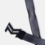 Load image into Gallery viewer, MATTE BLACK LOGO BUCKLE HAMMERED GREY BELT