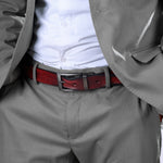 Load image into Gallery viewer, GREY PLAIN BUCKLE HAMMERED WINE BELT
