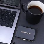 Load image into Gallery viewer, BLACK PUSH BUTTON METAL CARD HOLDER
