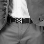 Load image into Gallery viewer, GREY LOGO BUCKLE DARK BROWN & BLACK BELT