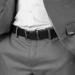 Load image into Gallery viewer, SILVER PLAIN BUCKLE DARK BROWN & BLACK BELT