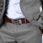 Load image into Gallery viewer, GREY LOGO BUCKLE HAMMERED WINE BELT