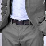 Load image into Gallery viewer, SILVER PLAIN BUCKLE HAMMERED GREY BELT