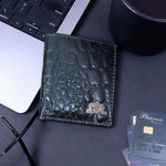 Load image into Gallery viewer, CROCO VERTICAL WALLET TEAL