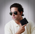 Load image into Gallery viewer, CROCO HORIZONTAL WALLET BLACK