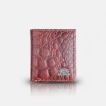 Load image into Gallery viewer, CROCO VERTICAL WALLET TAN