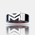 Load image into Gallery viewer, SILVER LOGO BUCKLE CROCO LIGHT BROWN & BLACK BELT
