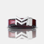 Load image into Gallery viewer, SILVER LOGO BUCKLE HAMMERED WINE BELT