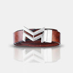 Load image into Gallery viewer, SILVER LOGO BUCKLE HAMMERED TAN BELT