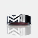 Load image into Gallery viewer, GREY LOGO BUCKLE CROCO LIGHT BROWN & BLACK BELT