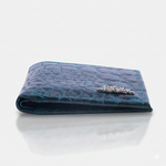 Load image into Gallery viewer, CROCO VERTICAL WALLET TEAL