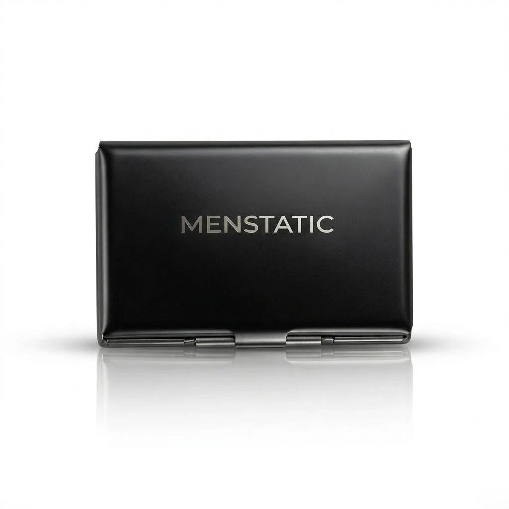 BLACK PUSH BUTTON METAL CARD HOLDER