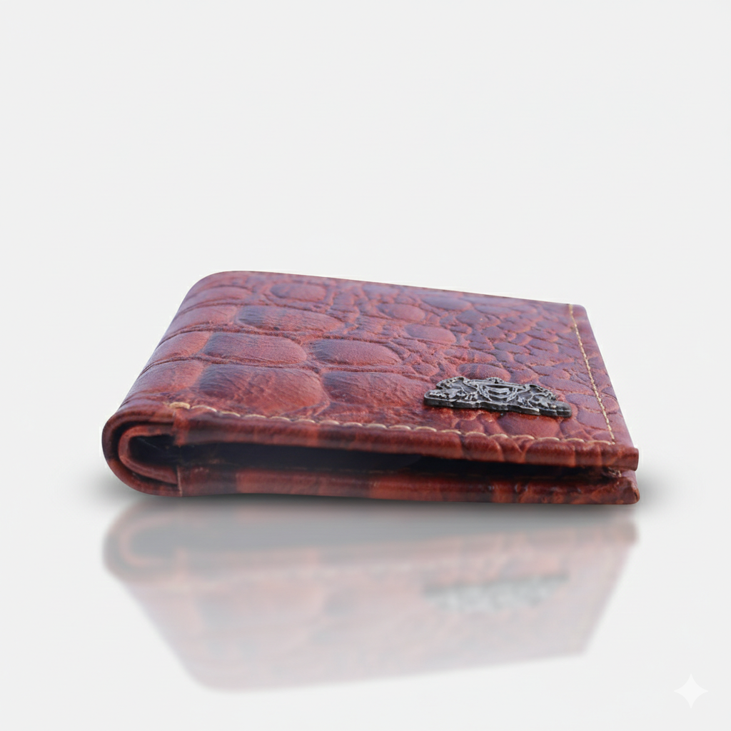 CROCO VERTICAL WALLET TAN