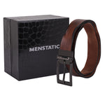 Load image into Gallery viewer, BLACK PLAIN BUCKLE HAMMERED TAN BELT
