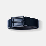 Load image into Gallery viewer, MATTE BLACK PLAIN BUCKLE BLUE &amp; DARK BROWN BELT