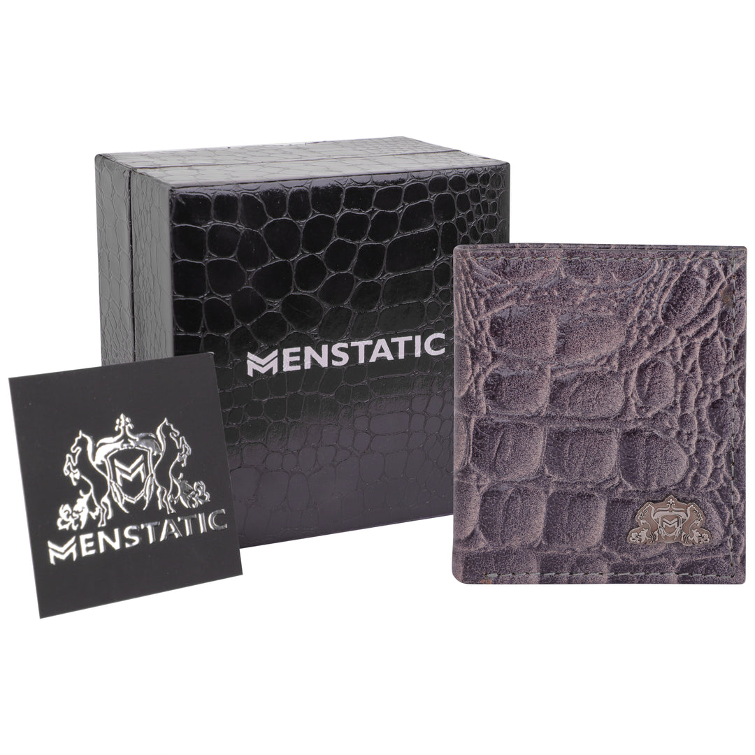 CROCO VERTICAL WALLET SLATE GREY