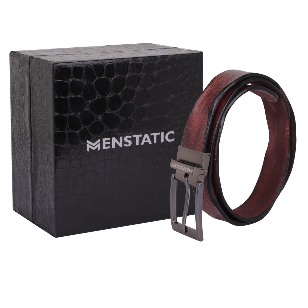 GREY PLAIN BUCKLE HAMMERED WINE BELT