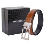 Load image into Gallery viewer, SILVER PLAIN BUCKLE BLUE &amp; LIGHT BROWN BELT
