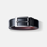 Load image into Gallery viewer, GLOSSY BLACK PLAIN BUCKLE CROCO LIGHT BROWN &amp; BLACK BELT
