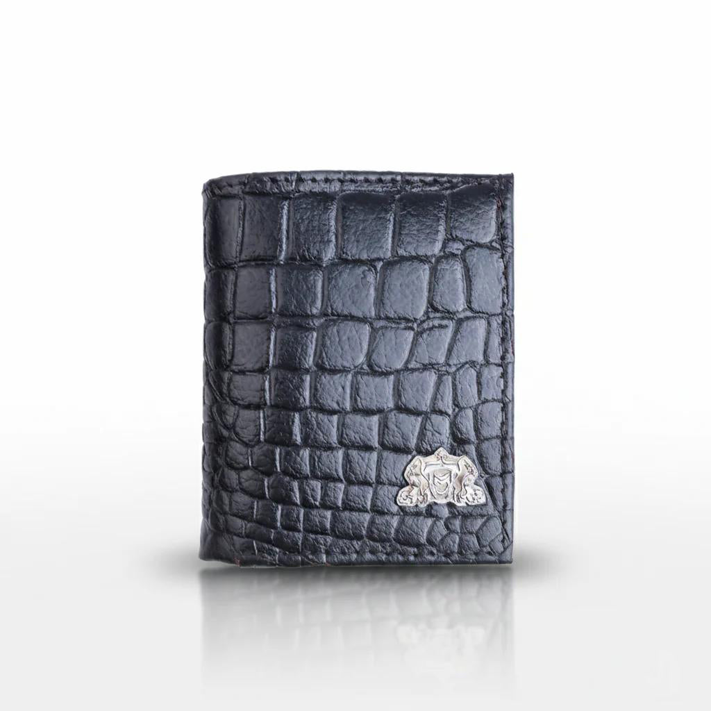 CROCO VERTICAL WALLET BLACK