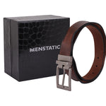 Load image into Gallery viewer, SILVER PLAIN BUCKLE HAMMERED TAN BELT
