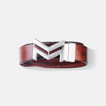 Load image into Gallery viewer, SILVER LOGO BUCKLE HAMMERED TAN BELT