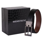 Load image into Gallery viewer, GREY PLAIN BUCKLE CROCO LIGHT BROWN &amp; BLACK BELT
