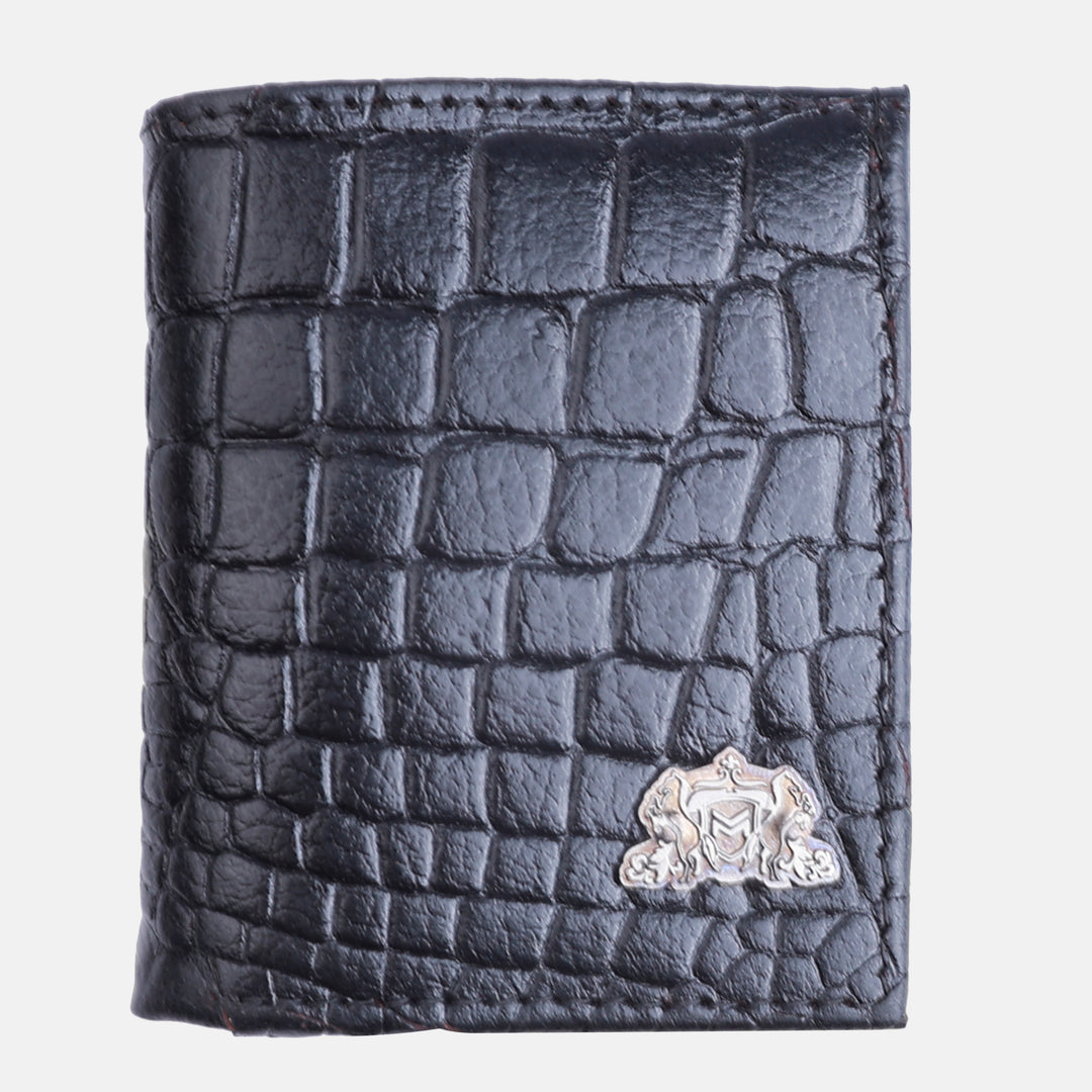 CROCO VERTICAL WALLET BLACK