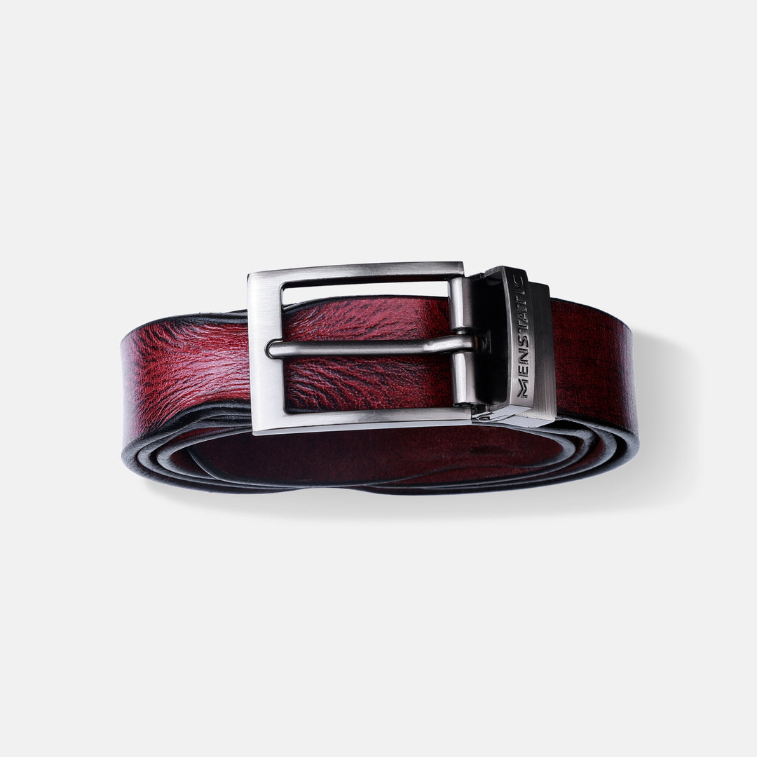 GREY PLAIN BUCKLE HAMMERED WINE BELT