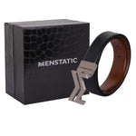 Load image into Gallery viewer, SILVER LOGO BUCKLE BLUE &amp; LIGHT BROWN BELT

