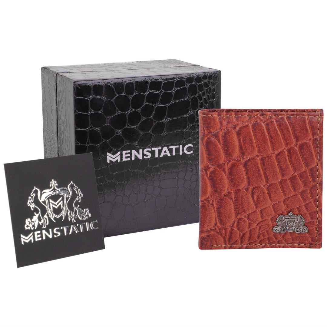 CROCO VERTICAL WALLET TAN