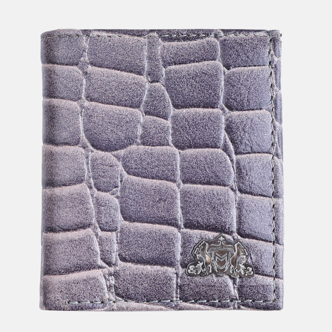 CROCO VERTICAL WALLET SLATE GREY
