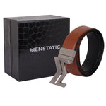 Load image into Gallery viewer, SILVER LOGO BUCKLE LIGHT BROWN &amp; BLACK BELT
