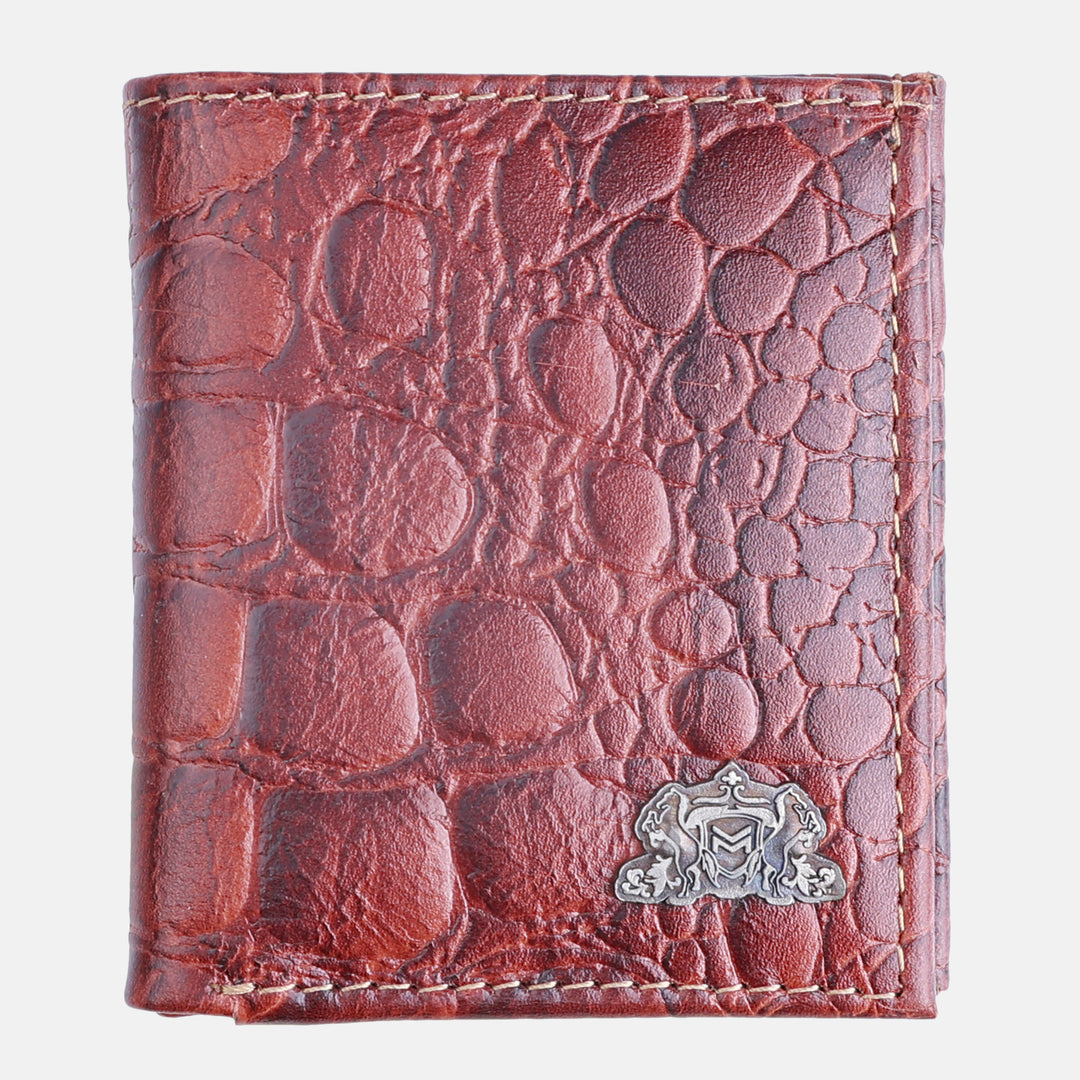 CROCO VERTICAL WALLET TAN