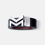 Load image into Gallery viewer, GREY LOGO BUCKLE CROCO LIGHT BROWN &amp; BLACK BELT