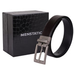 Load image into Gallery viewer, SILVER PLAIN BUCKLE BLUE &amp; DARK BROWN BELT
