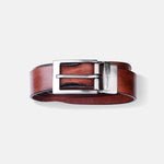 Load image into Gallery viewer, SILVER PLAIN BUCKLE HAMMERED TAN BELT