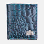 Load image into Gallery viewer, CROCO VERTICAL WALLET TEAL