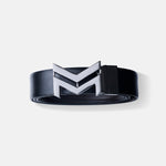 Load image into Gallery viewer, GLOSSY BLACK LOGO BUCKLE DARK BROWN &amp; BLACK BELT