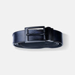 Load image into Gallery viewer, MATTE BLACK PLAIN BUCKLE HAMMERED BLUE BELT