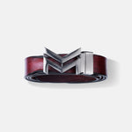 Load image into Gallery viewer, GREY LOGO BUCKLE HAMMERED WINE BELT