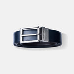 Load image into Gallery viewer, SILVER PLAIN BUCKLE BLUE &amp; DARK BROWN BELT