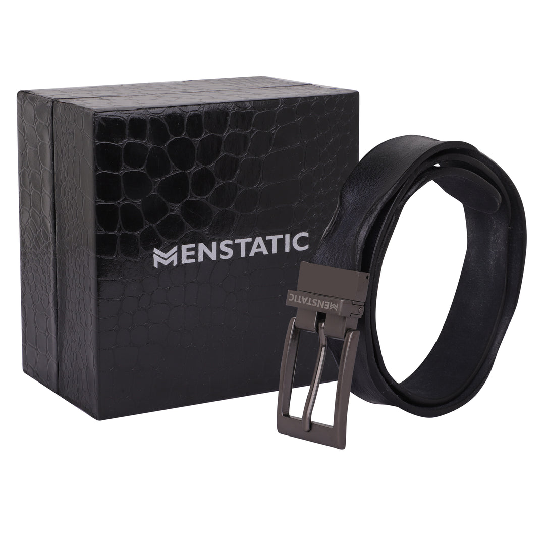GREY PLAIN BUCKLE HAMMERED BLUE BELT