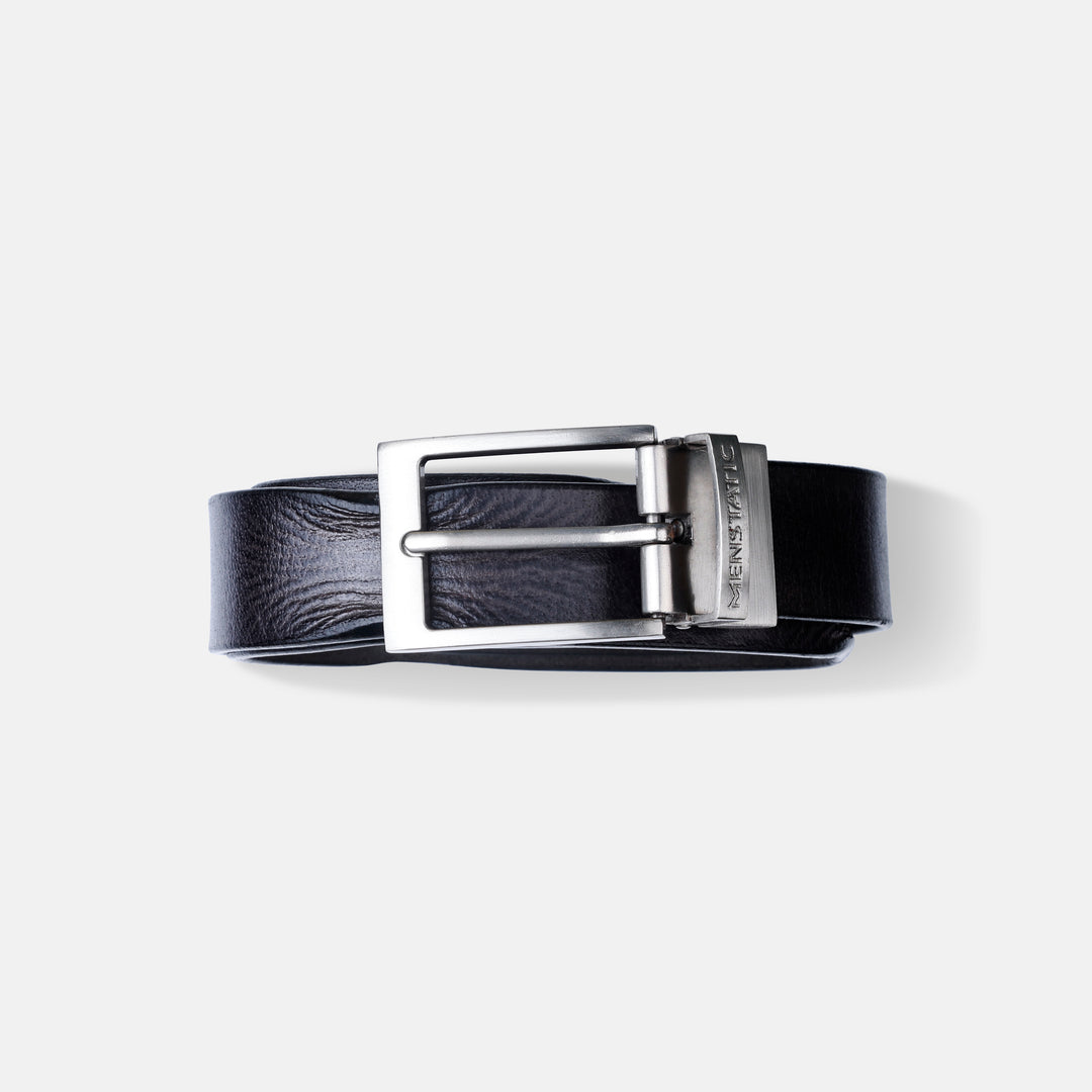 SILVER PLAIN BUCKLE HAMMERED GREY BELT
